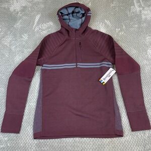 Smartwool Intraknit Merino Tech 1/2 Zip Hoodie Mens Small Eggplant SW016802